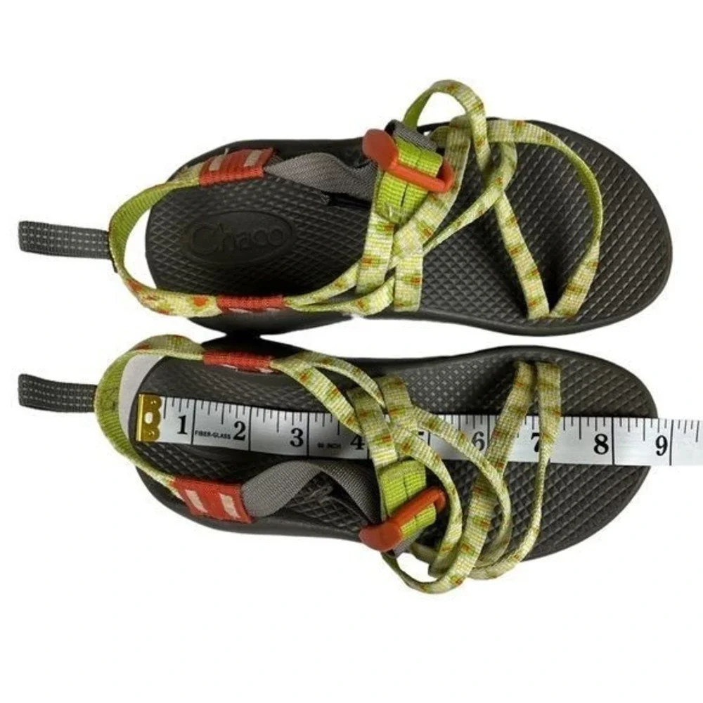 Chaco Z/2 EcoTread Sandals Youth 2 Green Multi Adjustable Strap Toe Loop Hiking‎